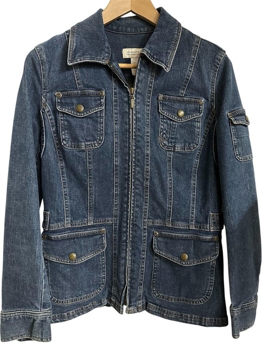 Jones New York Jackets & Blazers - Jones New York Jacket vintage Womens S Denim Military Utility Full Zip Pockets